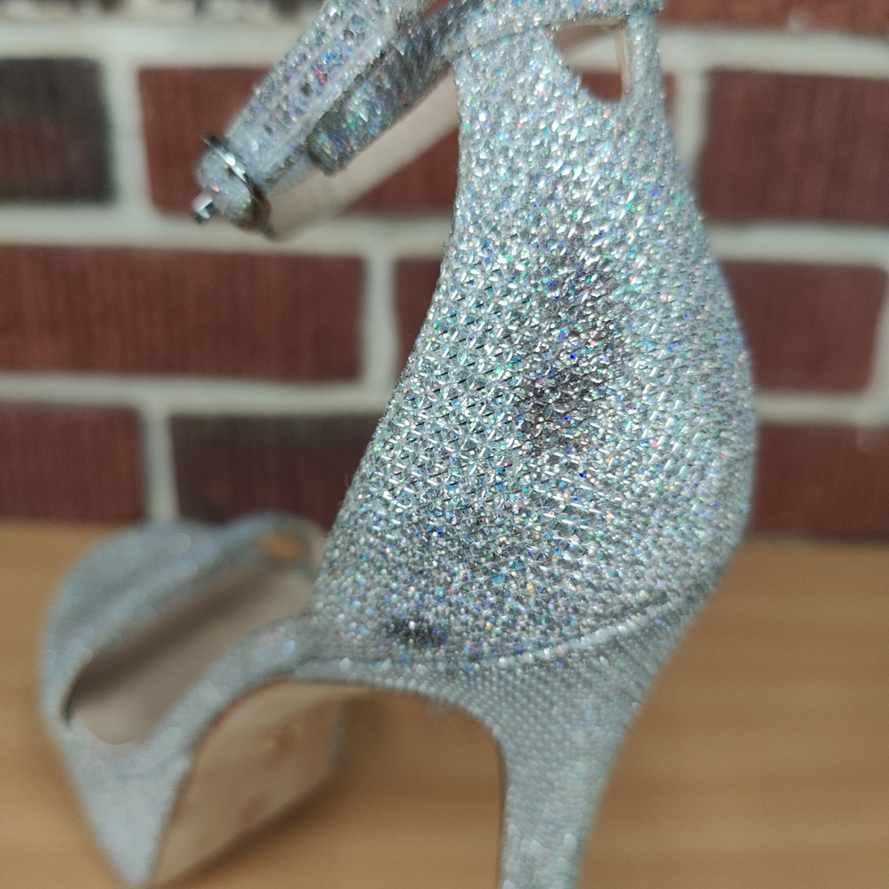 Stuart Weitzman Sparkling Silver Holographic Glit… - image 7